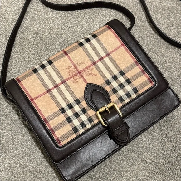 BURBERRY Haymarket Check Canvas Small Paisley Crossbody Bag - Picture 4 of 16